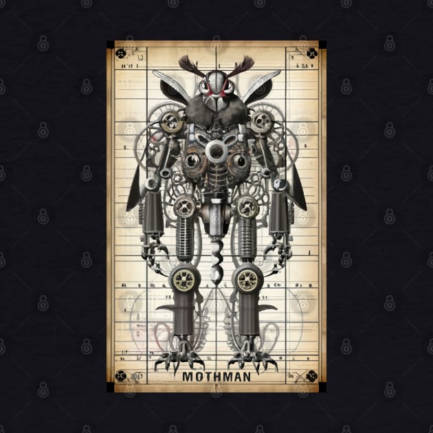 Mechanical steampunk mothman by VioletAndOberon